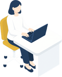 PCでkintoneを使う社内担当者のイラスト